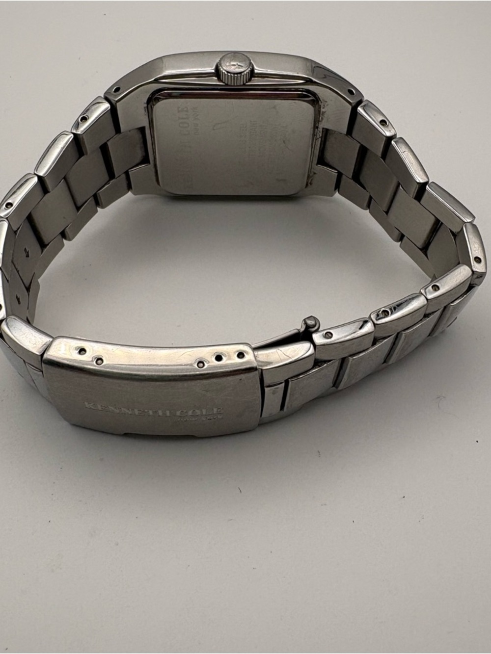 Kenneth Cole Stainless Steel Square Men's Watch Silver Dial with Day Works! - Picture 6 of 6